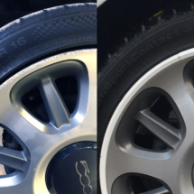Close up of Fiat alloy wheel and tyre