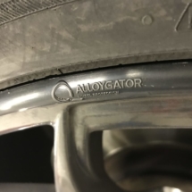 Close up of Black AlloyGator Wheel Protector