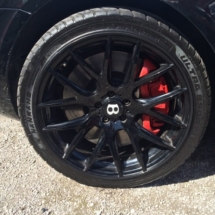 Black Bentley Alloy Wheel With Black AlloyGator Wheel Protection & Red Brake Calliper