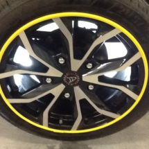 Wolfrace Alloy wheels With Yellow AlloyGator Wheel Rim Protection