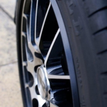 Close Up Of Honda Silver Alloy Wheel With Black AlloyGator Alloy Wheel Protector