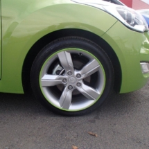 Hyundai With Green AlloyGator Alloy Wheel Protector