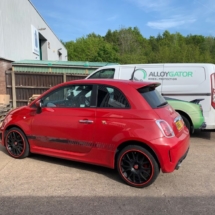 Red Abarth 595 with Red AlloyGators
