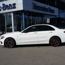 White Mercedes with Red AlloyGators