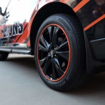 Black Nissan with Orange AlloyGators