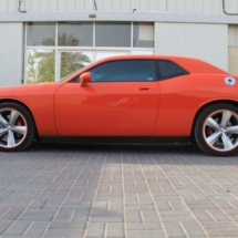 Orange Dodge Challenger with Orange AlloyGators