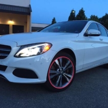White Mercedes with Red AlloyGators
