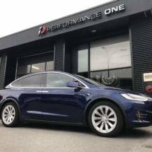 Blue Tesla with Silver AlloyGators