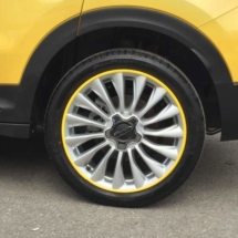 Yellow Fiat 500 with Yellow AlloyGators